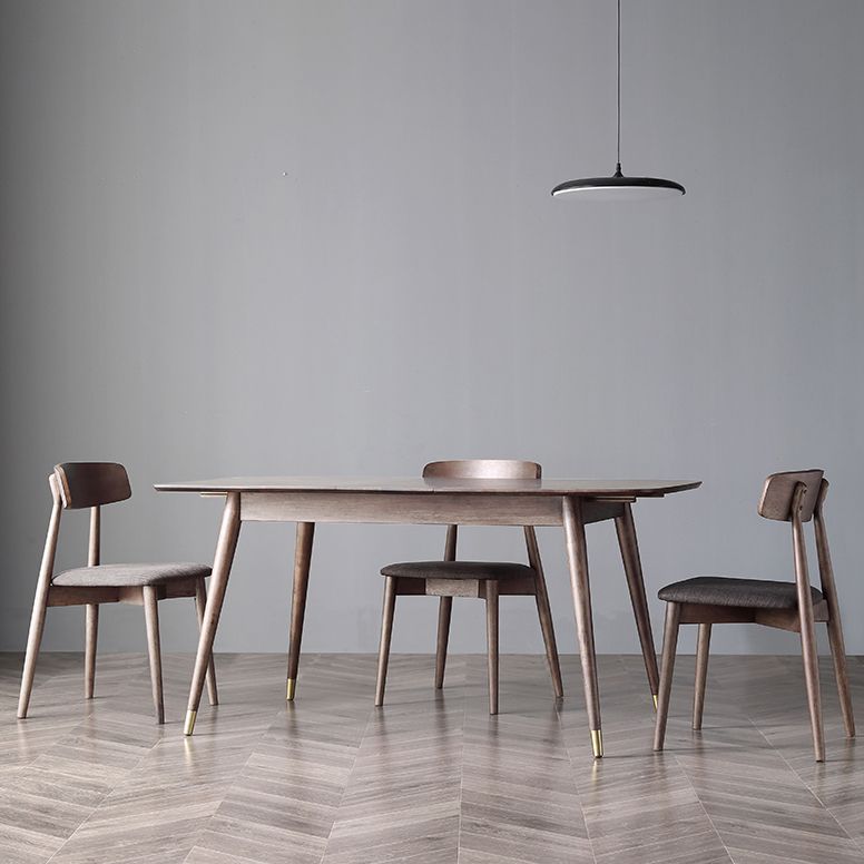 Table à manger rectangulaire extensible table de chêne réglable moderne avec 4 jambes