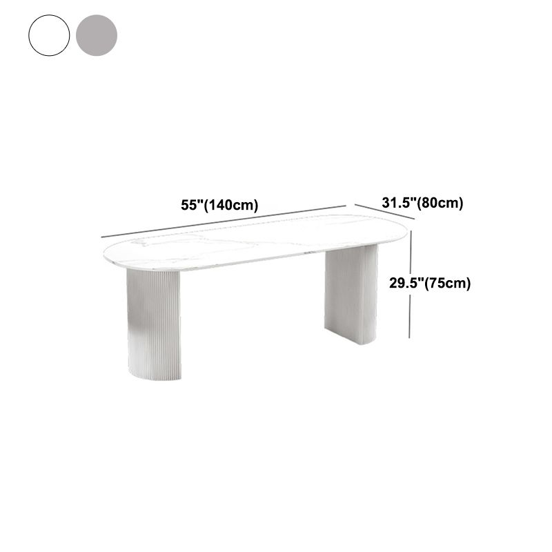 Mesa de comedor de doble pedestal de piedra mesa de comedor estilo simplicidad para el hogar