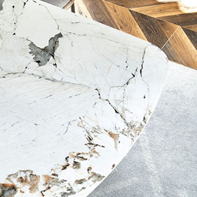 Traditional Luxury Rectangle Dining Table Stone Top Pedestal Casual Dining Table