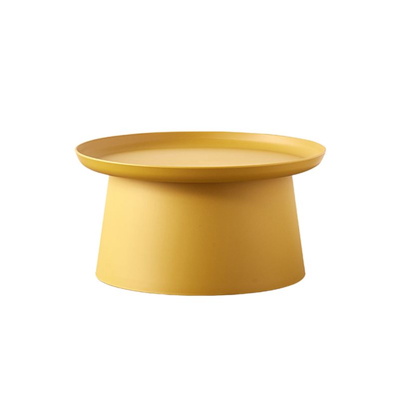 Round Pedestal 1 Coffee Table in Macaroon, Modern Plastic Table