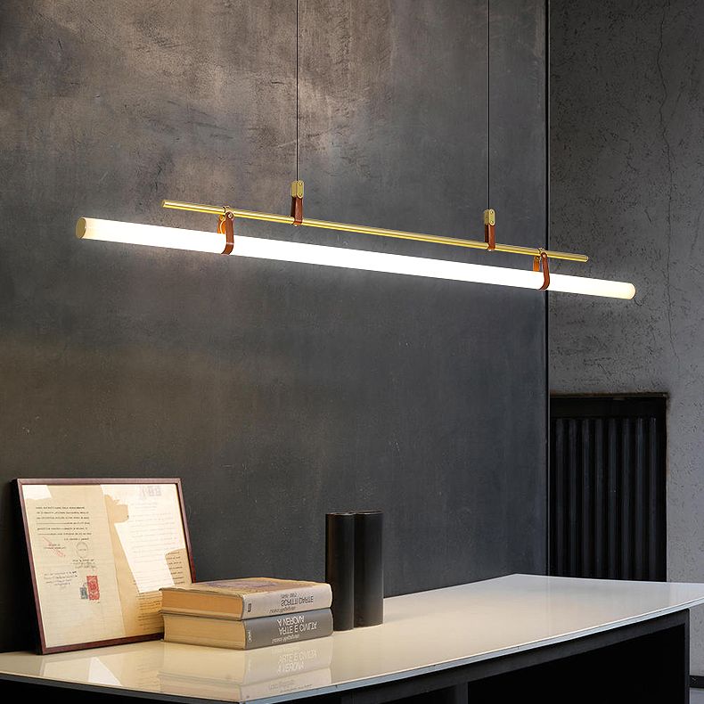 Lineare Metall Island Leuchte moderne Deckenheizlicht für Esszimmer