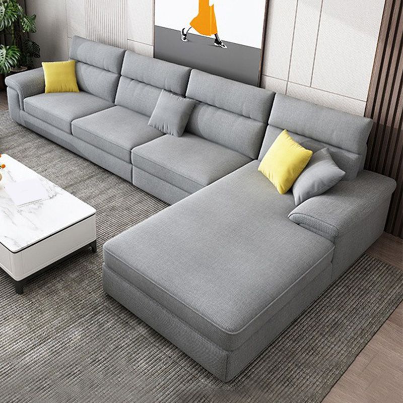 Contemporary 4-seater Fabric Sectional 125.98" W Pillow Top Arm