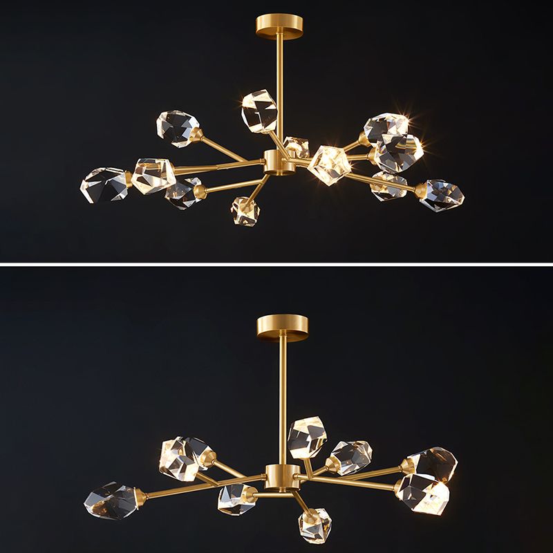 Postmodern Luxury Style Spray Pendant Chandelier Crystal Hanging Lamp