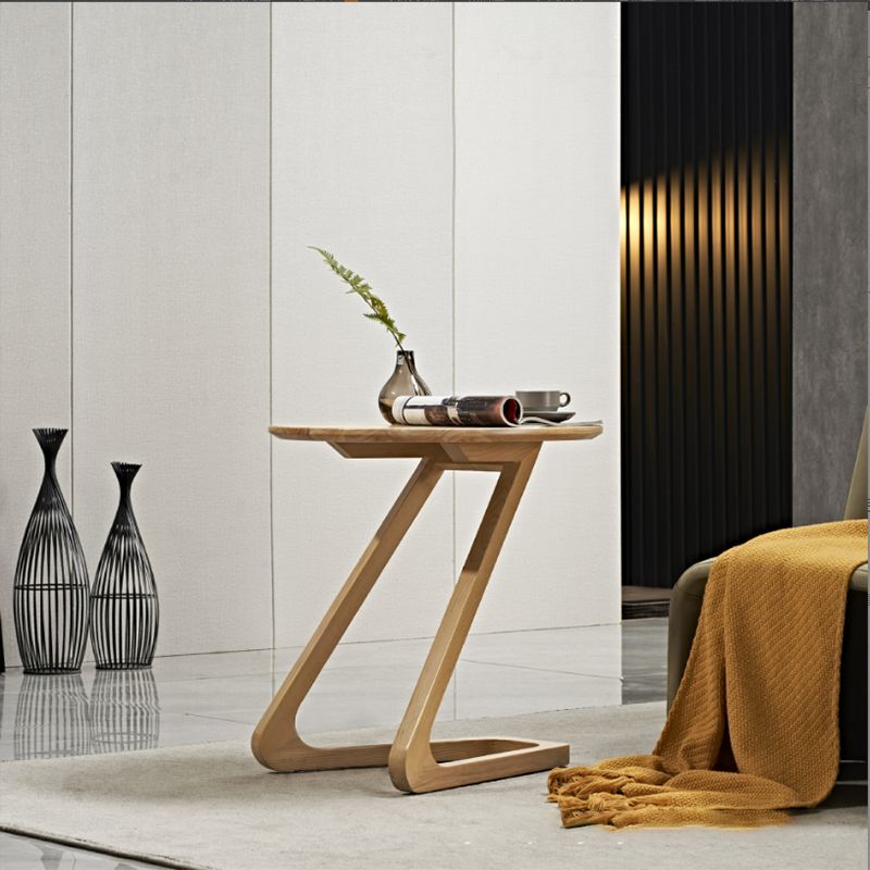 Side Table Solid Wood Abstract Round Scandinavian Living Room End Table