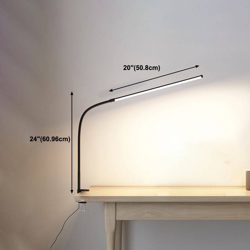 1 Leichte lineare Tischbeleuchtung moderner Metalltischlicht für Schlafzimmer