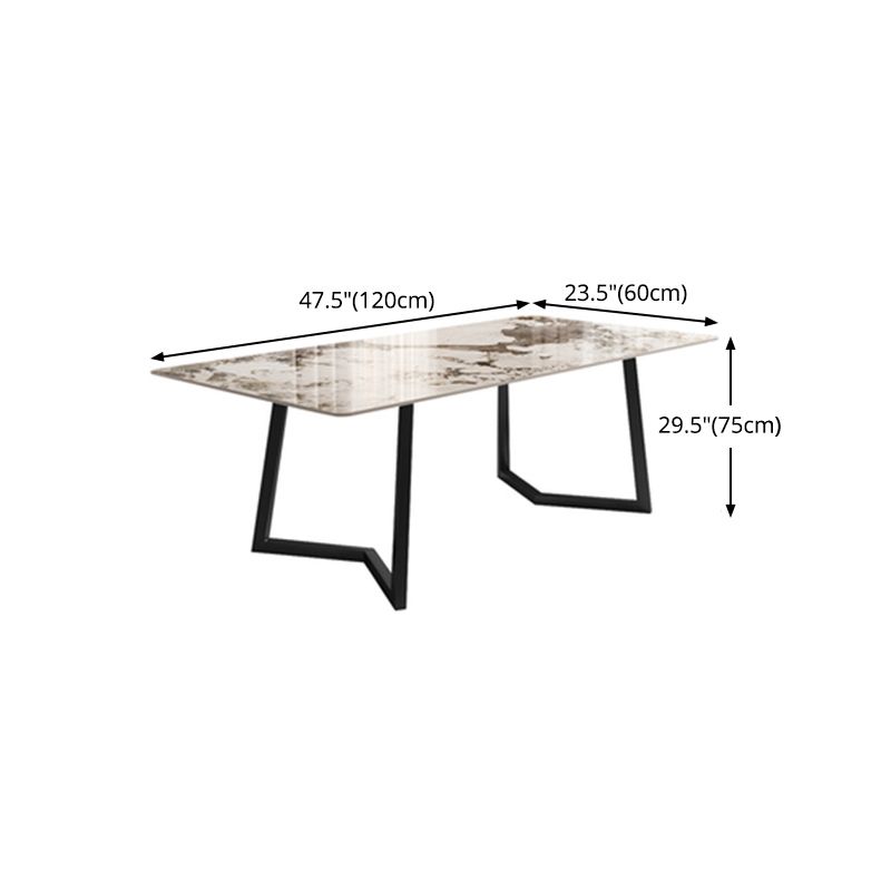 Modern 1/2/3/5/7 Pieces Dining Set Sintered Stone Dining Table Set with Leather Chairs