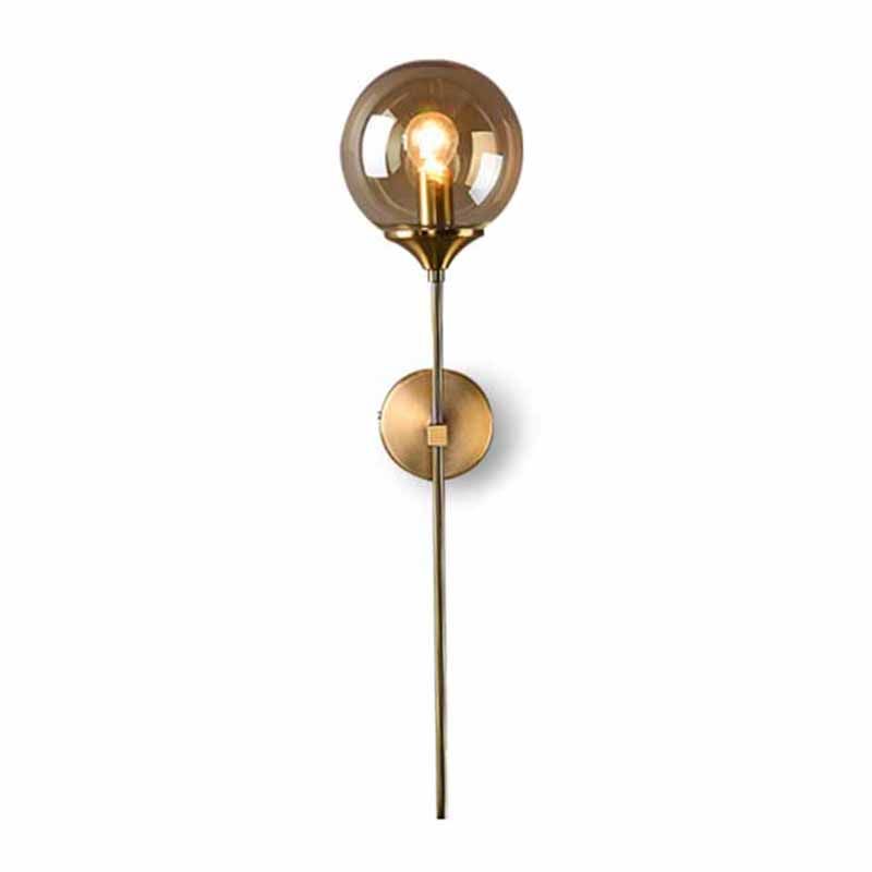 Contemporary Metal Wall Sconce Ball Shape Vanity Lamp with Glass Shade for Bathroom