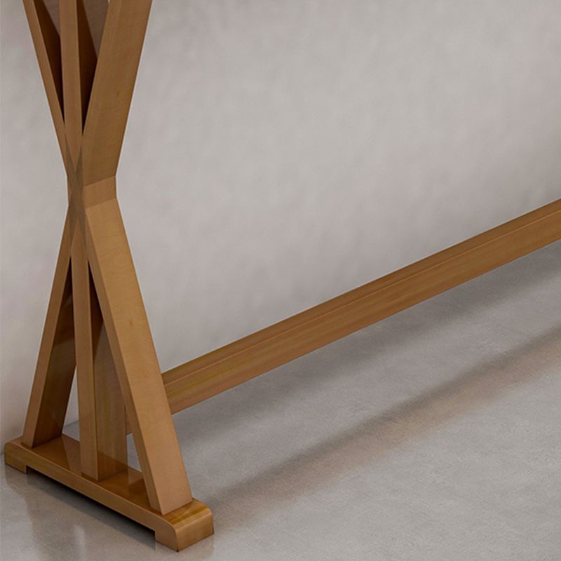 Contemporary Solid Wood Bar Stool Table Rectangle Bar Table in Brown for Indoor