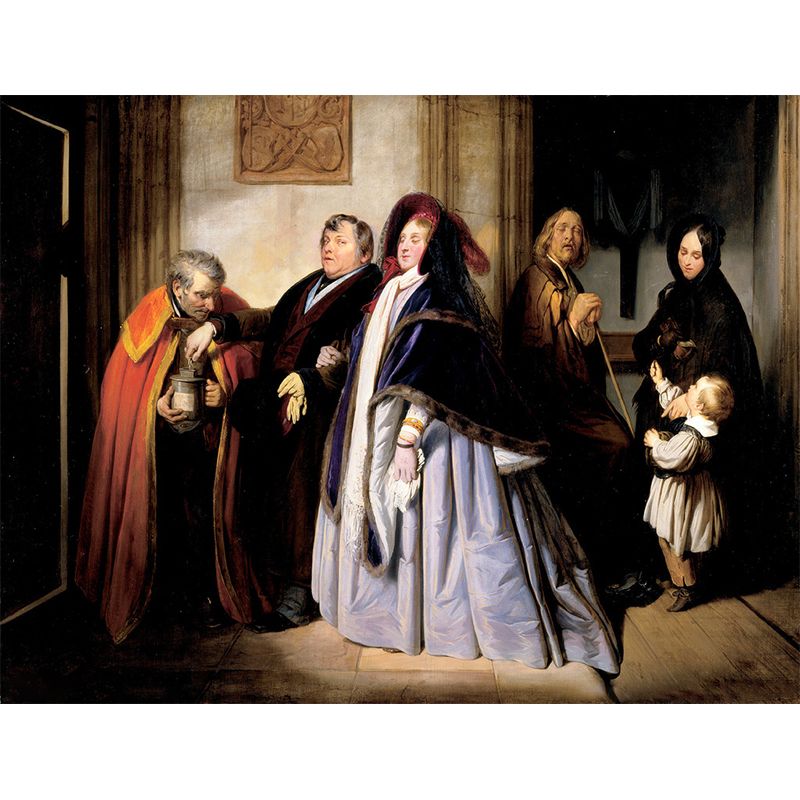 Whole Retro Wall Murals Black-Brown The Lord S Day Painting Wall Covering, Custom Size