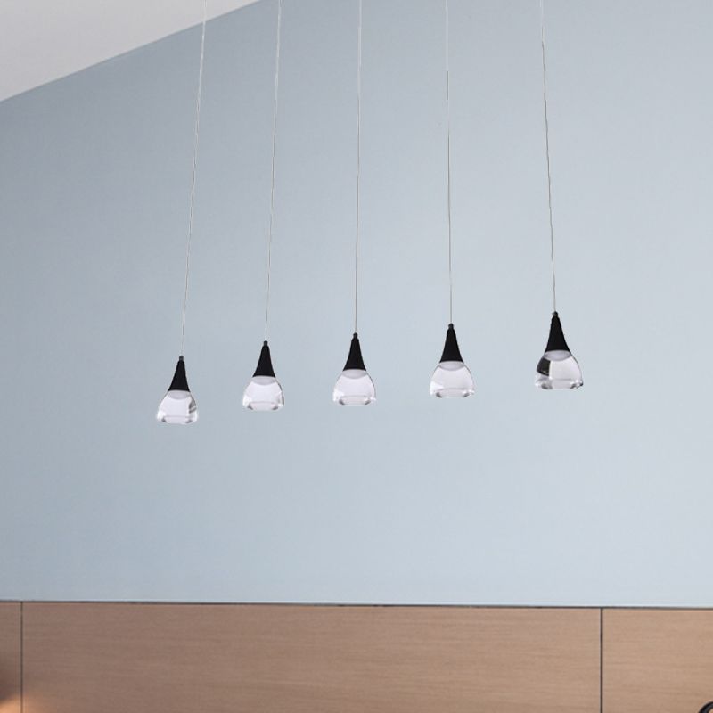 Posteo cónico de gato acrílico moderno 5/6 light Luz de techo colgante para la sala de estar de dormitorio