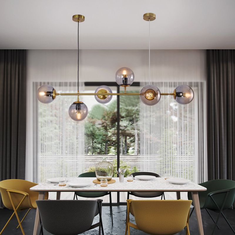 Glass Island Lighting Fixture Modern Style Hanging Lighting Fixture