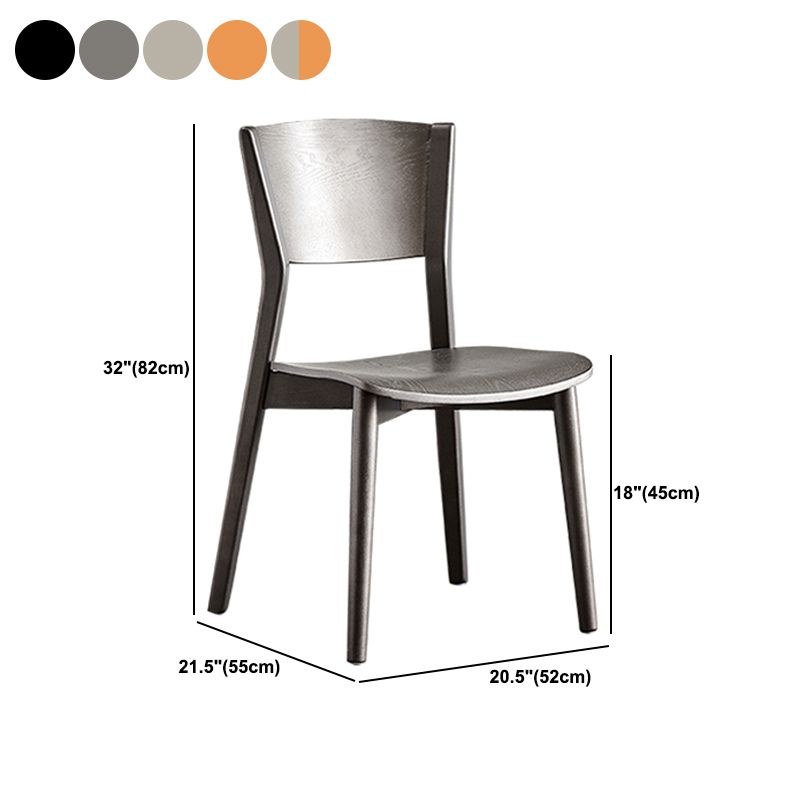 Contemporary Wood Dining Armless Chairs Open Back Dining Side Chair for Restaurant Use