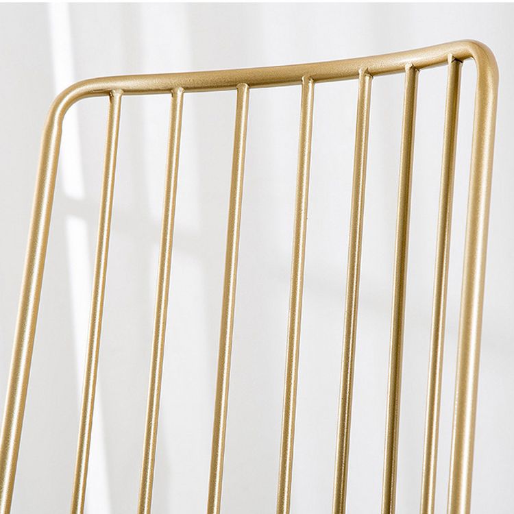 Glam Style Upholstered Bar Stools Armless Low Back Stools with Metal Base