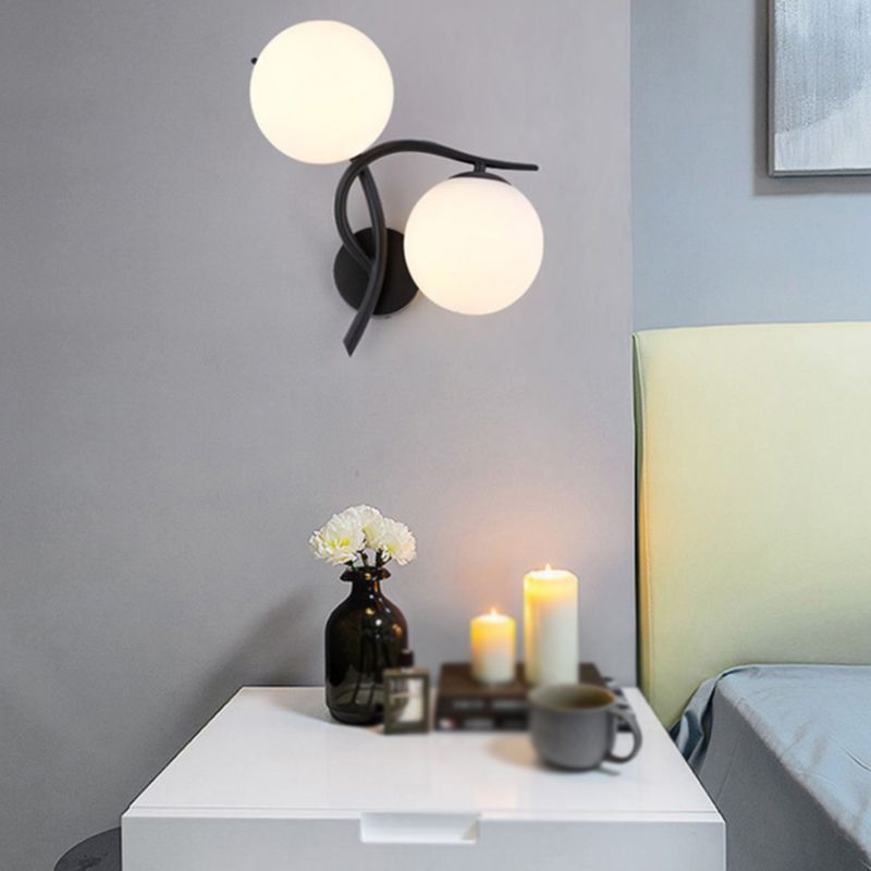 Modern Style Glass Wall Lamp Living Room Wall Mounted Light Fixture