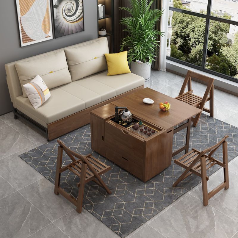 31" Wide Contemporary Sleeper Sofa Futon Leather Storage Sleeper Sofa