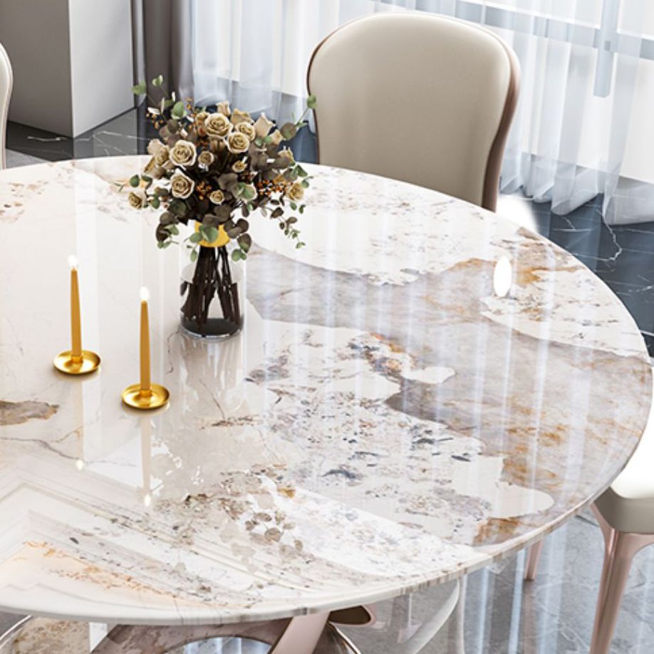 Traditional Luxury Round Dining Table Pedestal Dining Room Furniture with Turntable