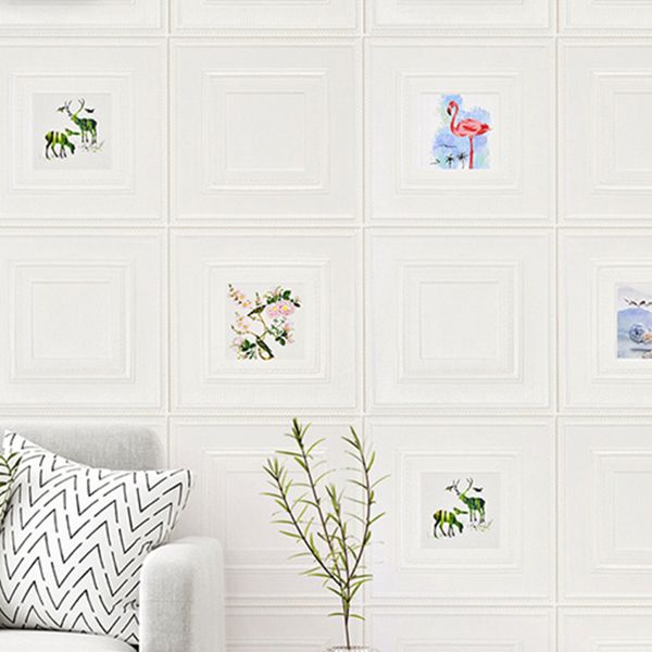 Modern Wall Panel Cartoon Print Peel and Stick Waterproof Wall Paneling