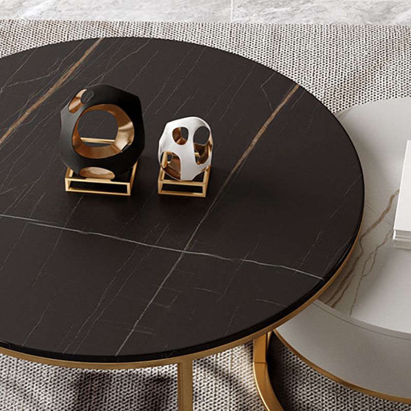 Glam Frame Side Table No Distressing Faux Marble End Table for Bedroom
