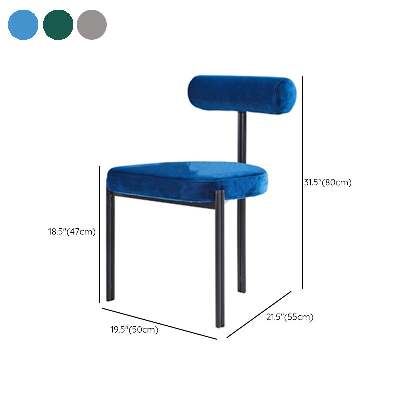 Scandinavian Side Dining Chair Upholstered Metal Chair for Dining Room