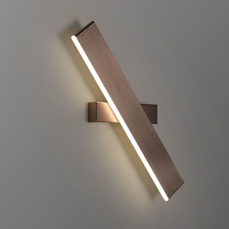 Brown Rectangular LED Wall Lamp in Modern Artistic Style Aluminium Rotatable Wall Light for Bedroom