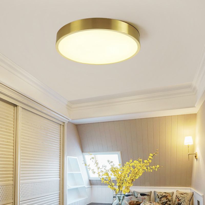 Modern Simplicity Style LED Ceiling Light Gold Round Flush Mount Lighting Fixture for Living Room