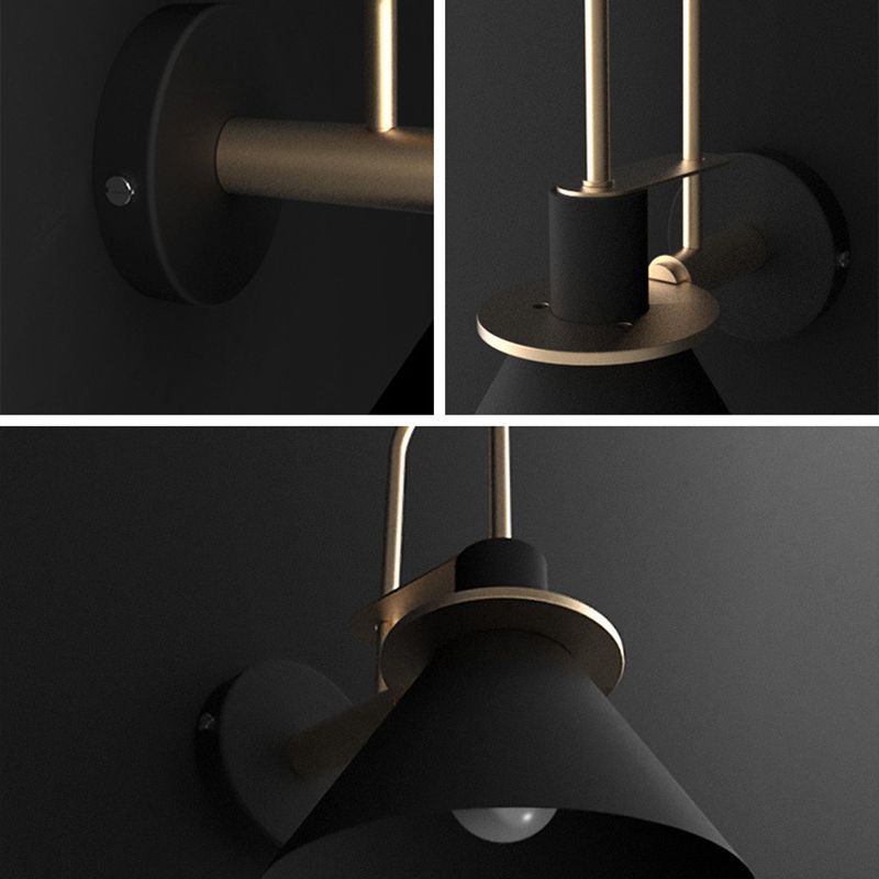 Modern Style Cone Shape Wall Sconce Metal 1 Light Sconces for Corridor