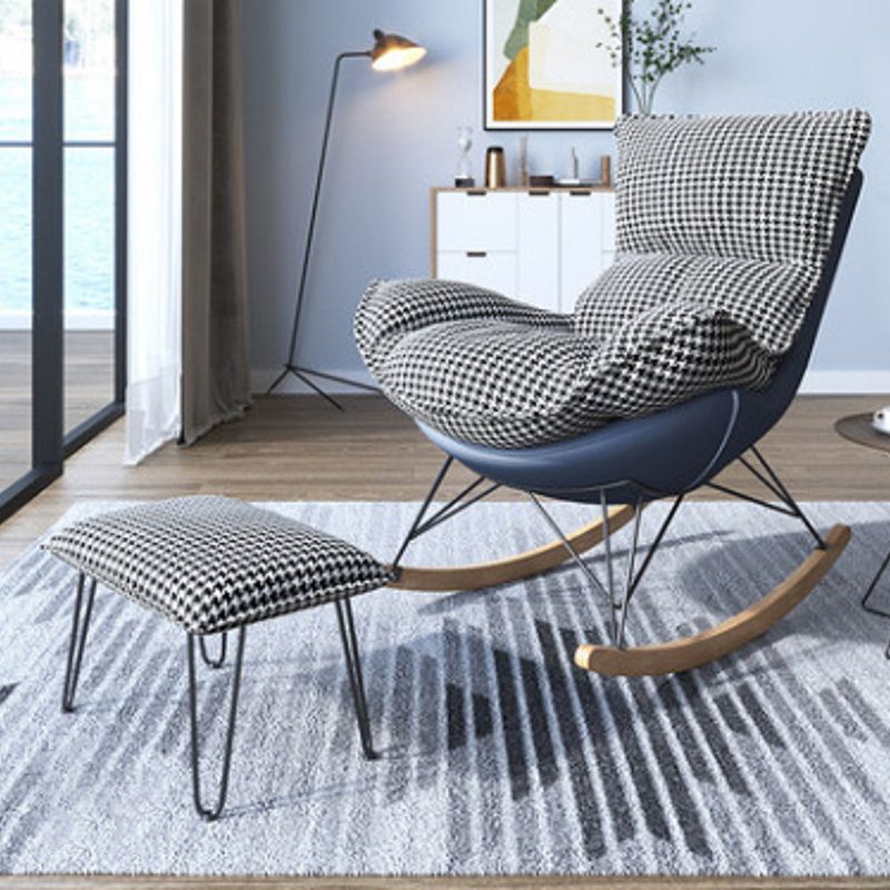 Contemporary Rocking Chair Solid Wood Rocker Chair with Removable Cushions