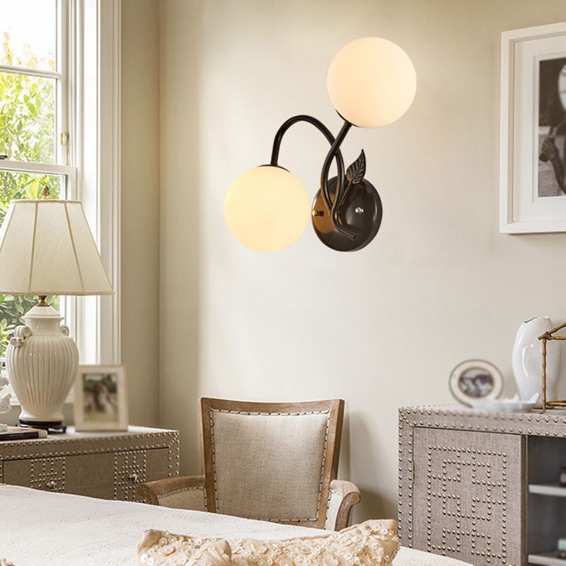 Modern Sconce Light Fixture 2-Light Wall Sconce with Metal and Glass for Living Room