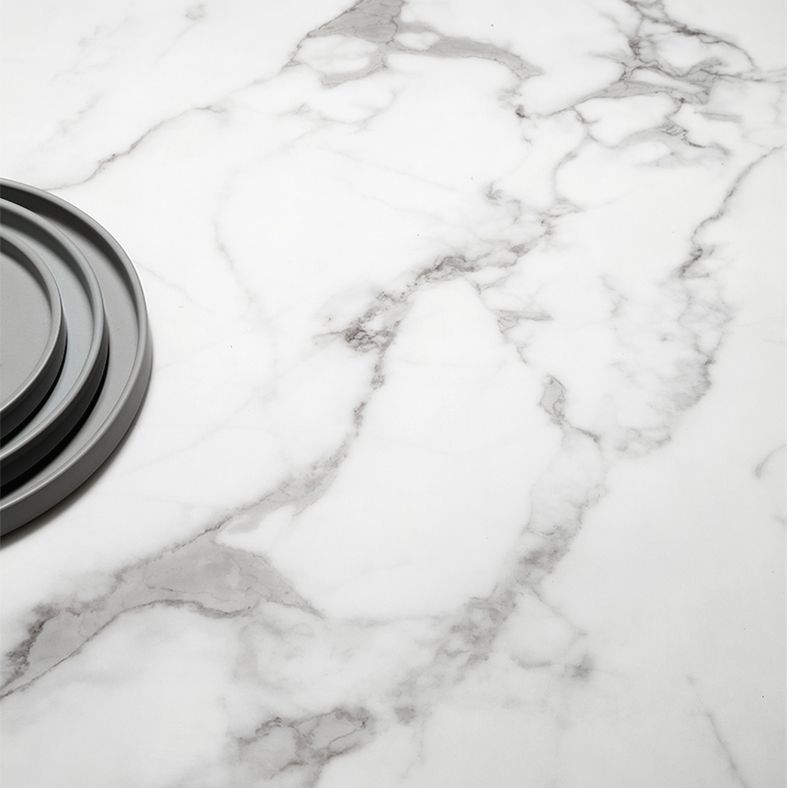 Ronde meubels luxe stijl marmeren dubbele voetstuk eettafel met draaitafel