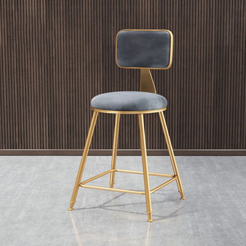 Nordic Glam Bar Stool Round Bar Stool for Home with Metal Legs