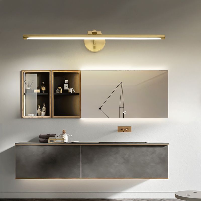 Lampada vanità vanità in rame in stile nordico con tonalità acrilica per camera da letto
