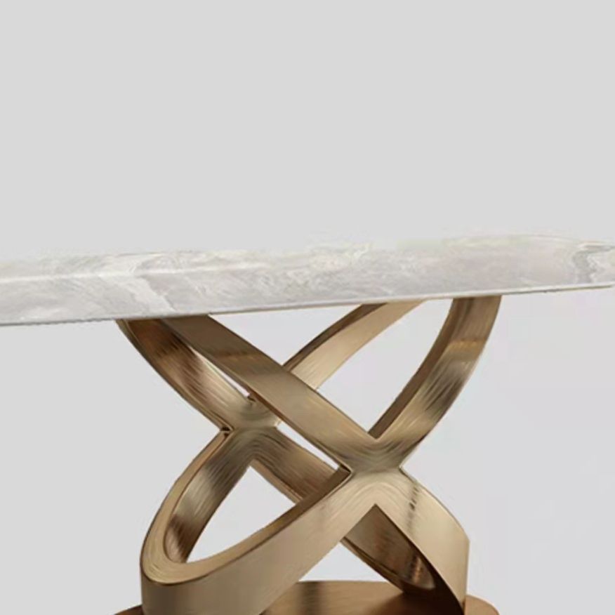 Traditional Luxury Stainless Steel Table Rectangle Dining Table for Home