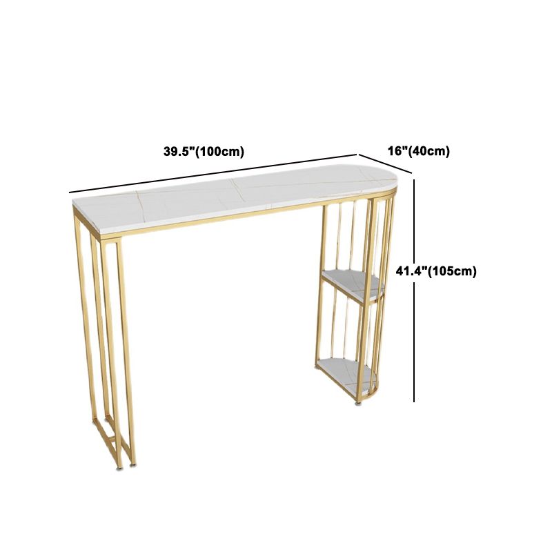 Glam Bar Stool and Table Set 1/2/3 Pcs Metal and Stone Pub Table with Upholstered Stools