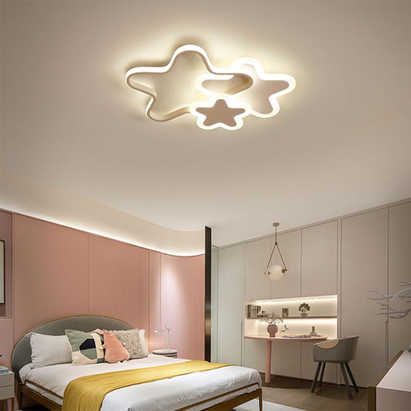 Creative Shaped LED Plafond Licht Kids Room Minimalist Line Design Flush Mount Verlichting Armatuur met Acryl Schaduw