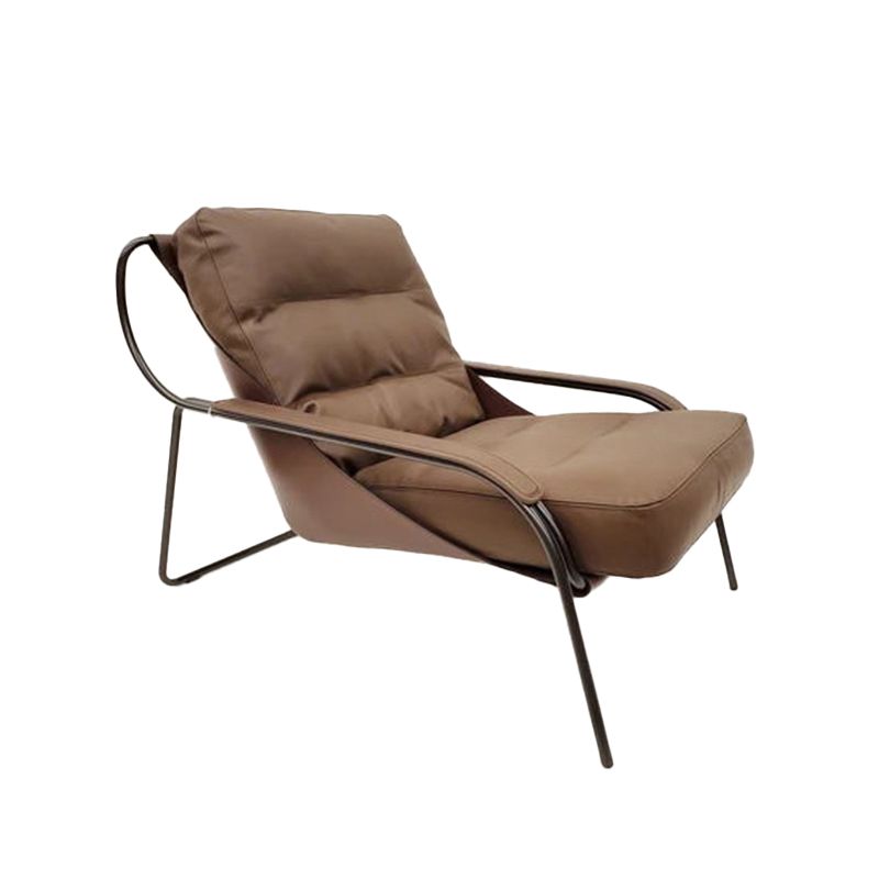 Fixed Back Lounge Chair Fabric Seat Sloped Arms Chair with Black Legs