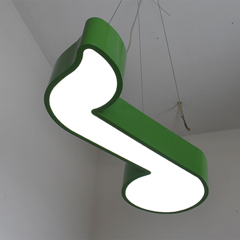 Acrylic Note Shaped Pendant Chandelier Creative LED Suspension Lighting Fixture for Dancing Room