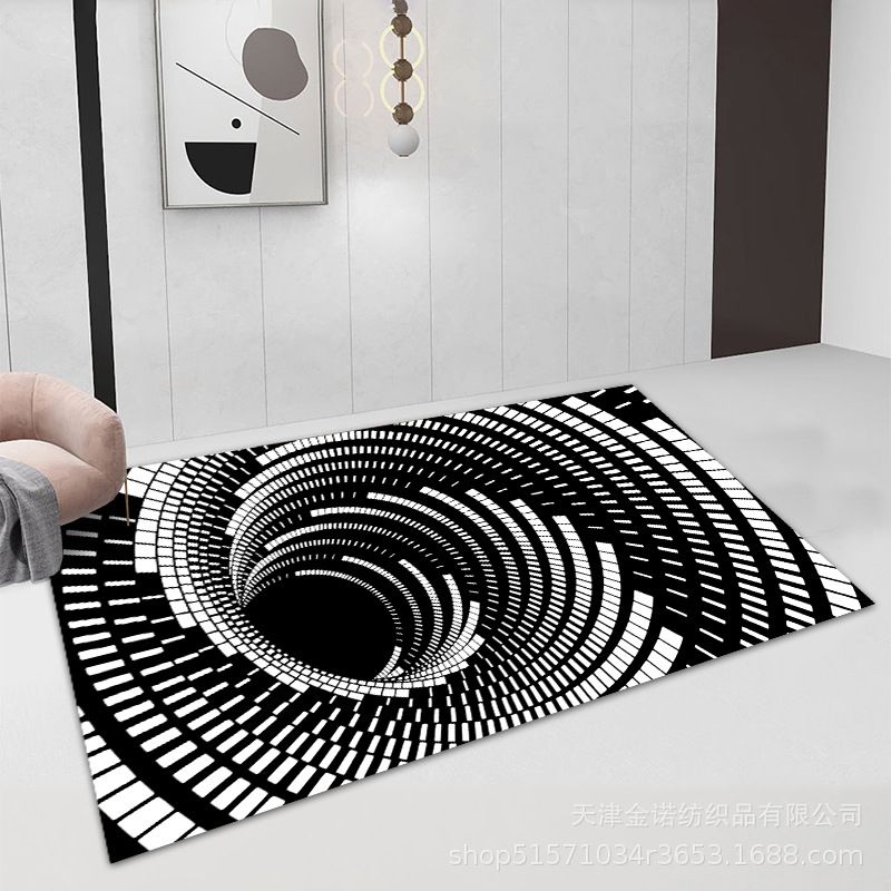 Modern Geometry Carpet Polyester Purple Carpet Washable Carpet for Drawing Room