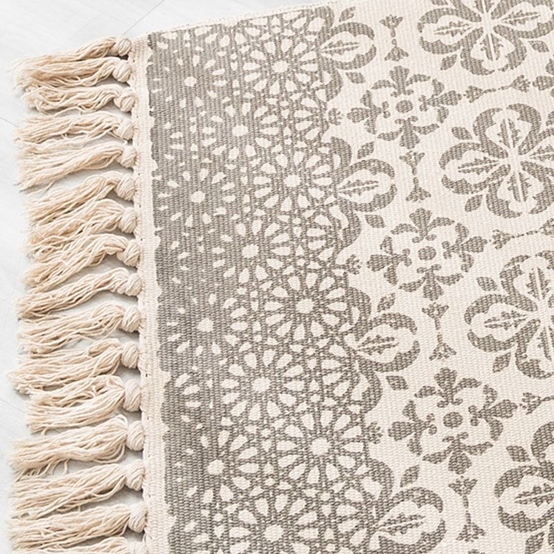Aesthetic Multi Color Boho Rug Cotton Braided Flower Rug Pet Friendly Area Carpet for Bedroom