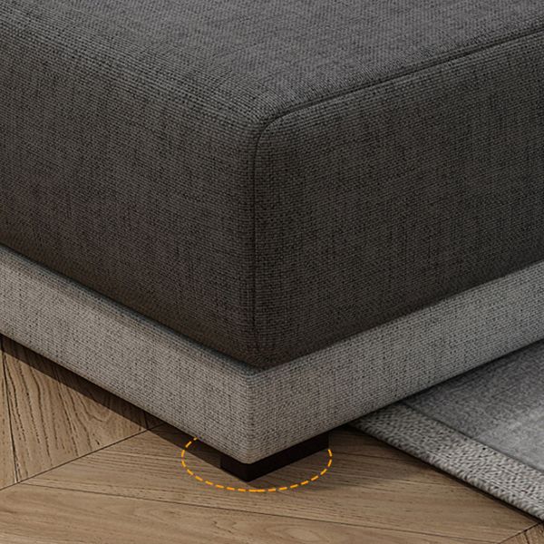 Scandinavian Style Stationary Seating Living Room Recessed Arm Pillows Sofa