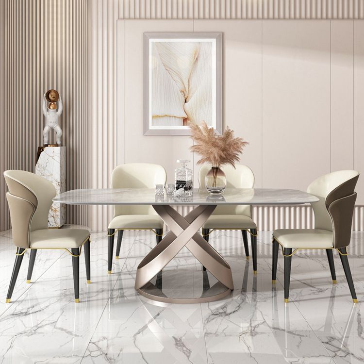 Modern Style Sintered Stone Dining Table Set 1/2/5/6 Pieces Dining Set