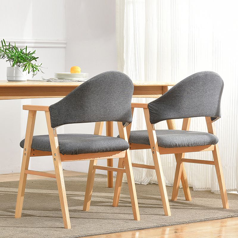 Silla de comedor de madera de estilo moderno con respaldo abierto, sillón lateral de comedor para cocina