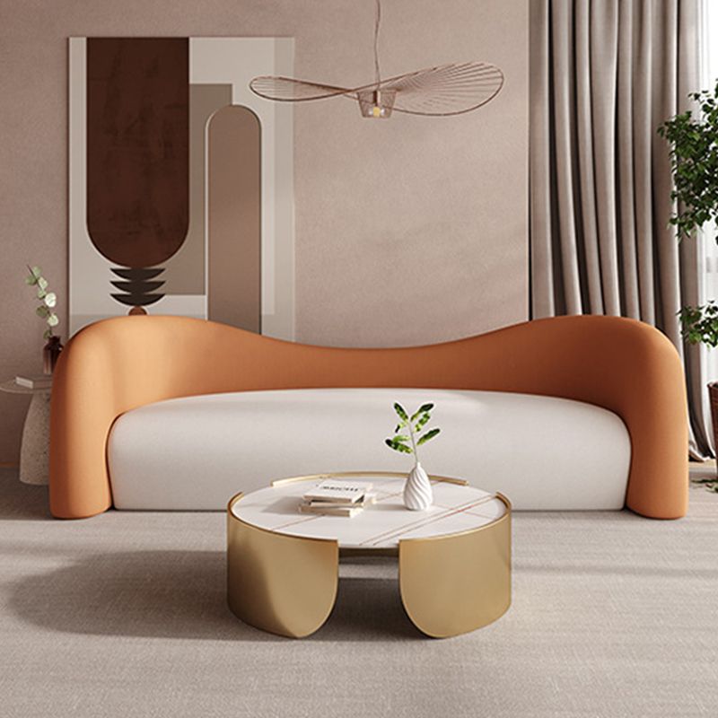 Contemporary Tight Back Sofa Sloped Arm Sofa for Living Room