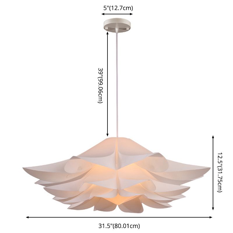 Flower Pendant Ceiling Light Contemporary Style Acrylic White Hanging Pendant Light