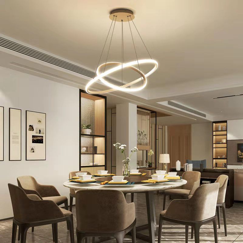 Modern Dining Room Lighting multipli lampadario lampadario rotondo in metallo lampadario