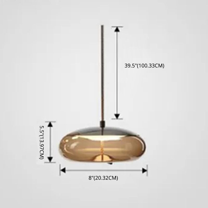 Modern plafond hanglamp met schaduwglas 1 lichte druppel hanger