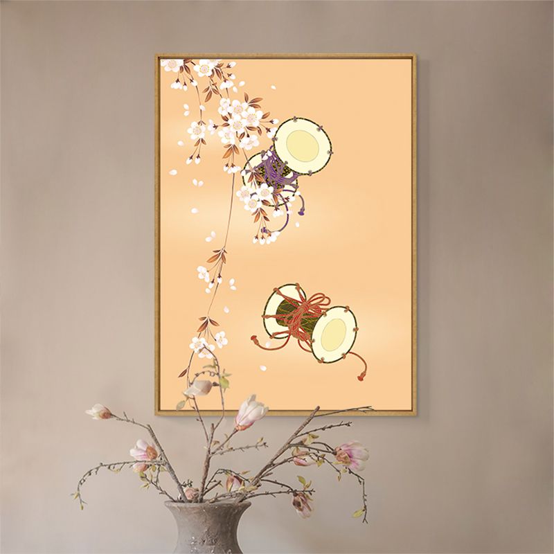 Toile murale Kotsuzumi tambour à main, décoration murale japonaise de couleur douce pour salle à manger