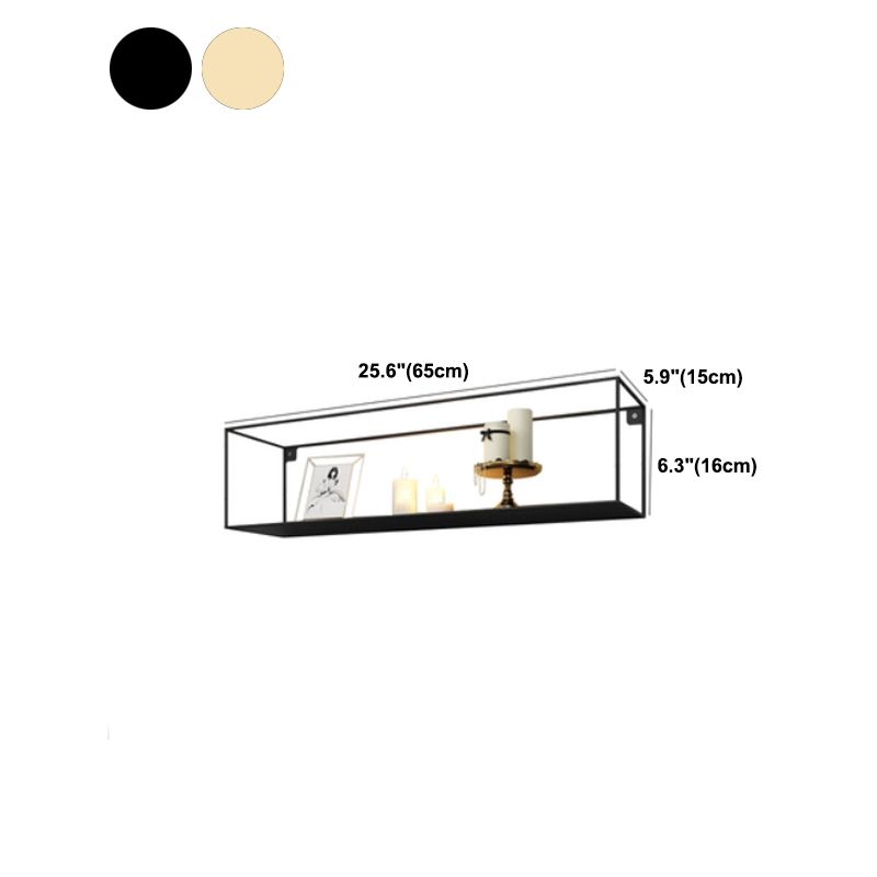 Glam Open Shelf Bookcase Floating Metal Book Shelf for Living Room