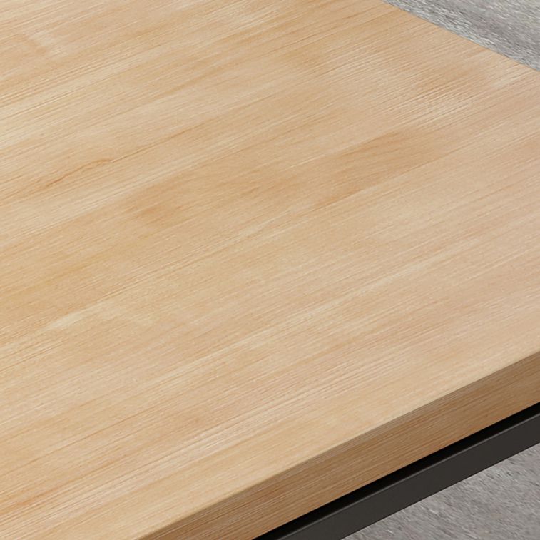 Industrial Style Solid Wood Dining Set with Traditional Height Table and Trestle Base