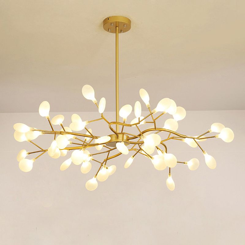 Branch Shaped Living Room LED Ceiling Lighting Metallic Postmodern Chandelier Light Fixture
