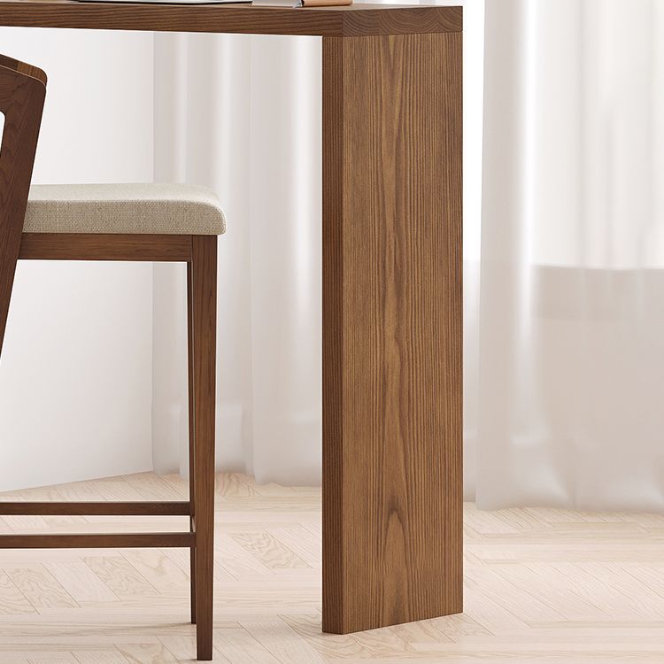 Modern Style Bar Table Rectangle Solid Wood Bar Table with Storage